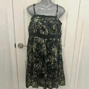 Kensie Floral Elastic  Waist High-Low Dress